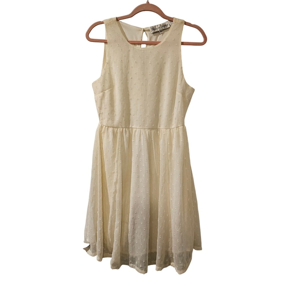Jessica Taylor Vintage Ivory Cotton Dress NWT Textured Size XL Fits M/L Bridal